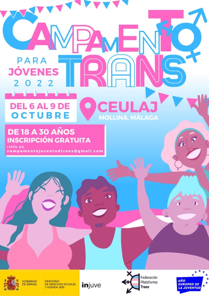 cartel campamento para jóvenes trans