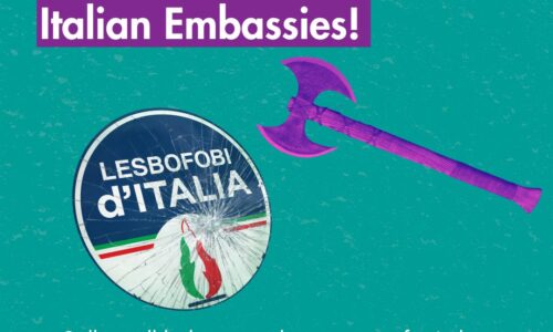 La Comunidad Lesbiana Eurocentrasiática (EL*C) hace un llamamiento para concentrarse en las embajadas italianas de Europa