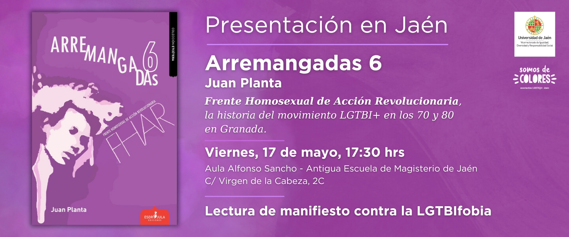 Presentación del libro "Arremangadas 6". Historia del movimiento LGTB+ en Granada