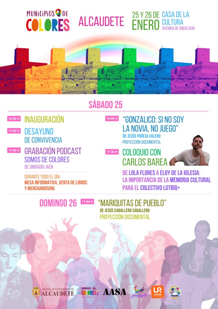 Cartel Jornadas LGTBIQ+ en Alcaudete: "Municipios de Colores"